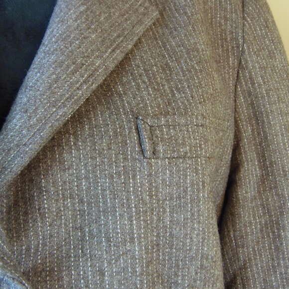 Vintage Vincent's Indiana Women's Brown Pinstripe Wool Blend Blazer 70s Costumer - Picture 6 of 12